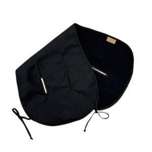 Inserție pentru scaun auto sau cărucior din muselină, negru, 32 × 74 cm, față din muselină în patru straturi