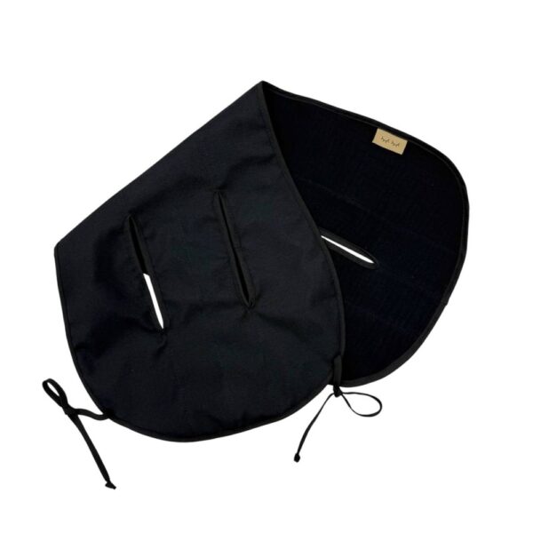 Inserție pentru scaun auto sau cărucior din muselină, negru, 32 × 74 cm, față din muselină în patru straturi