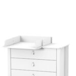 Masă de înfășat Marvis 600 pliabilă și detașabilă pentru comodă, albă, textura materialului