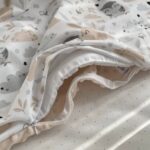 Păturică bebe din bumbac și țesătură Minky cu pilotă, bufnițe, 75 × 100 cm, fața din material moale