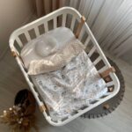 Păturică bebe din bumbac și țesătură Minky cu pilotă, bufnițe, 75 × 100 cm, fața a doua, cu textură