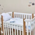 Păturică bebe din bumbac și țesătură Minky cu pilotă, norișor albastru, 80 × 100 cm, fața din material moale