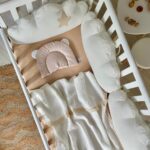 Păturică bebe din muselină cu patru straturi și dantelă, milky, 80 × 100 cm, nuanța reală a materialului