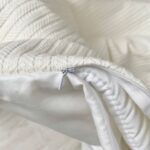 Păturică bebe din satin și material tricotat, milky, 75 × 100 cm, prezentare