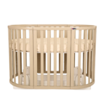 Pătuț evolutiv rotund-oval Maribelle 9 în 1, cappuccino, vedere de ansamblu