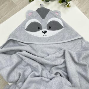 Prosop cu glugă din bumbac pentru copii, model Raton, 80 × 100 cm, vedere de ansamblu