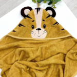 Prosop cu glugă din bumbac pentru copii, model Tigru, 80 × 100 cm, vedere de ansamblu
