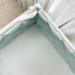 Apărătoare laterală pentru pătuț din 4 piese, mentă, poplin, prezentare