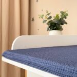Saltea pentru masă de înfășat, albastru închis, 50 × 70 × 3 cm, textura materialului