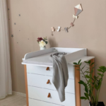 Saltea pentru masă de înfășat, gri, 50 × 70 × 3 cm, vedere de ansamblu