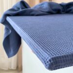 Saltea pentru masă de înfășat, albastru închis, 70 × 80 × 3 cm, textura materialului