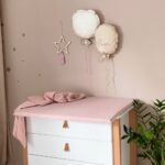 Saltea pentru masă de înfășat, roz pudră, 70 × 80 × 3 cm, detaliu al modelului
