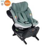 Scaun auto BeSafe iZi Turn i-Size verde mentă, montaj cu spatele la sensul de mers
