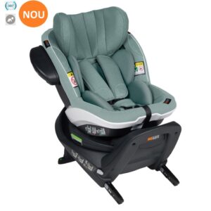 Scaun auto BeSafe iZi Turn i-Size verde mentă, montaj cu spatele la sensul de mers