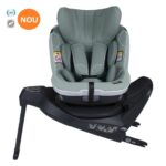 Scaun auto BeSafe iZi Turn i-Size verde mentă, protecție laterală SIP+ și tetieră reglabilă