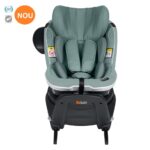 Scaun auto BeSafe iZi Turn i-Size verde mentă, inserții Baby Shell și Newborn Hugger pentru nou-născut