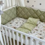 Set complet de lenjerie pentru pătuț, 6 piese Mix Bear, vedere de sus