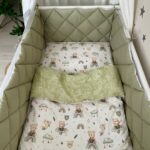 Set complet de lenjerie pentru pătuț, 6 piese Mix Bear, detaliu al modelului