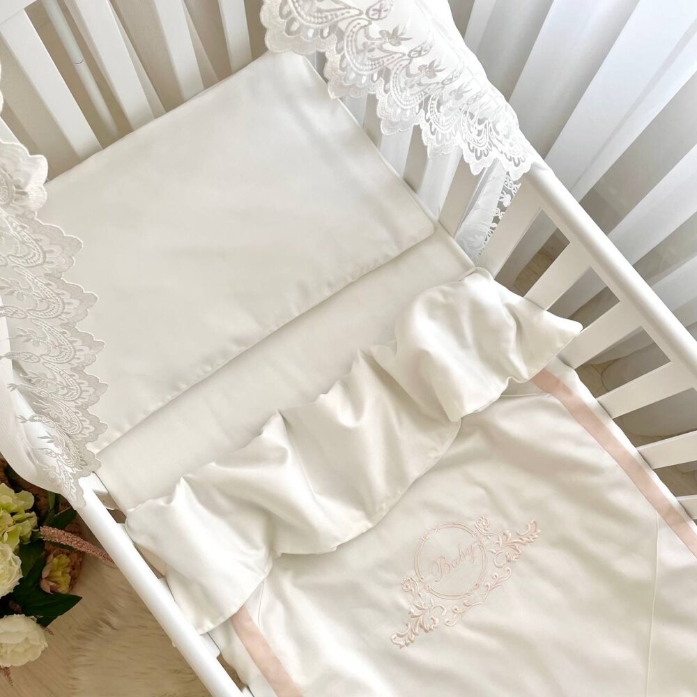 Set lenjerie de schimb 3 piese pentru pătuț, Baby King ivory, vedere de ansamblu Set lenjerie de schimb 3 piese pentru pătuț, Baby King ivory, vedere de ansamblu