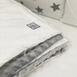 Set complet de lenjerie pentru pătuț, 5 piese White Stars, nuanța reală