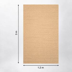 Autocolant decorativ Linen Sand bej-crem cu striații orizontale fine, cu cotele de 1,2 × 3 m
