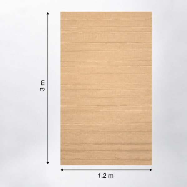 Autocolant decorativ Linen Sand bej-crem cu striații orizontale fine, cu cotele de 1,2 × 3 m