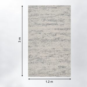 Foaie de autocolant Mineral Cloud, crem-alb cu dâre gri orizontale, cu cotele de 1,2 × 3 m