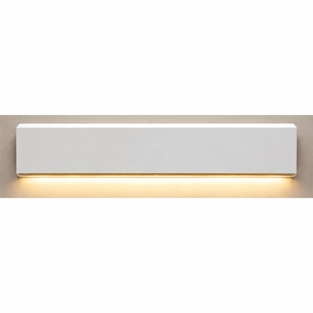 Baghetă JC1869-W cu lumină LED Baghetă JC1869-W din duropolimer montată pe perete, cu bandă LED aprinsă dedesubt, lumină caldă în jos