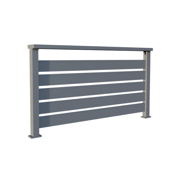 Panou de balustradă Atlas cu doi stâlpi de 70 x 70 mm și mână curentă
