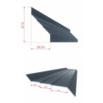 Desen al lamelei de jaluzea din aluminiu, cu cotele secțiunii de 97,3 × 56,94 mm
