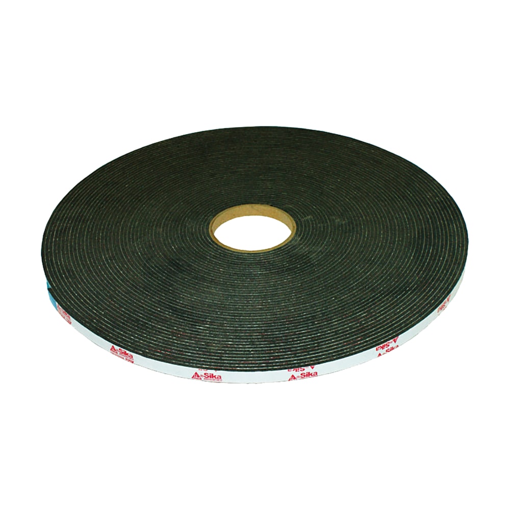Rolă de bandă dublu adezivă SikaTack Panel Fixing Tape, neagră, cu folie protectoare albă inscripționată Rolă de bandă dublu adezivă SikaTack Panel Fixing Tape, neagră, cu folie protectoare albă inscripționată