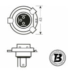 Bec auto OSRAM halogen H4 12V 55 60W (1 bec) — imaginea 6