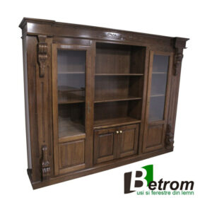 Bibliotecă de birou din stejar masiv MO03