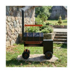 Bizon - Smoker diametru 800 mm cu plită și rafturi — imaginea 4
