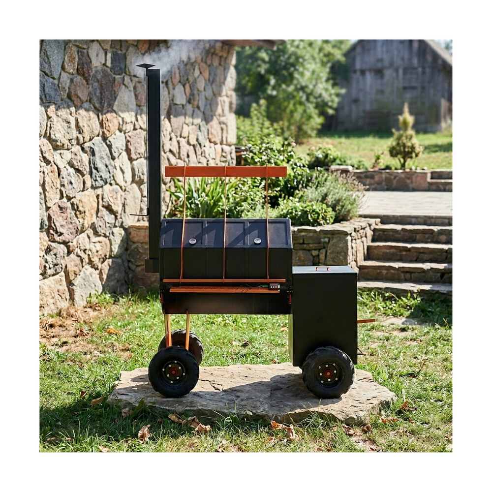 Bizon - Smoker diametru 800 mm cu plită și rafturi Bizon - Smoker diametru 800 mm cu plită și rafturi