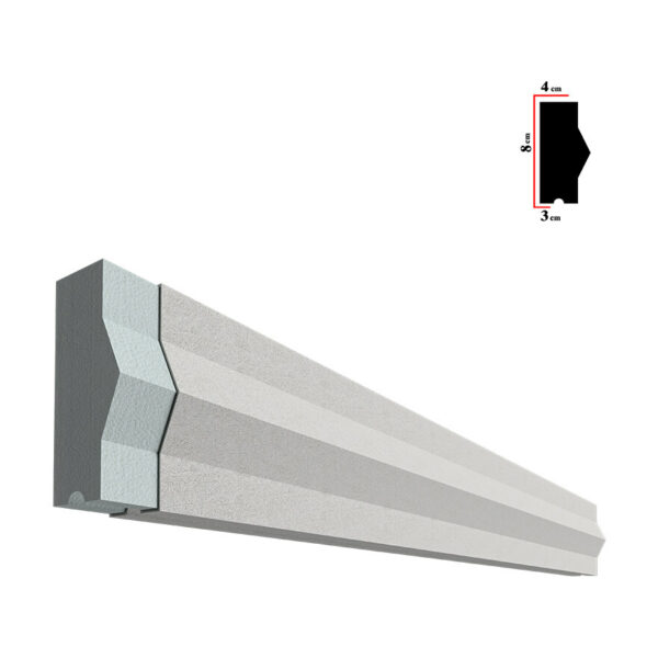 Brâu decorativ exterior BEB-002, 200x8x4 cm
