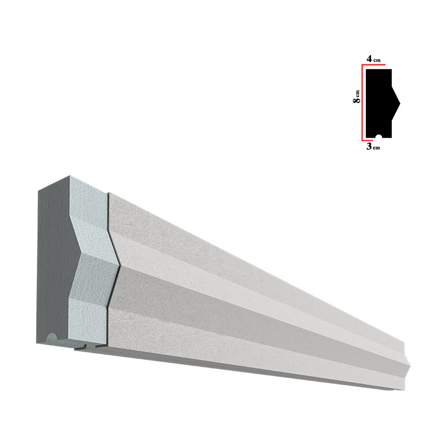 Brâu decorativ exterior BEB-002, 200x8x4 cm Brâu decorativ exterior BEB-002, 200x8x4 cm