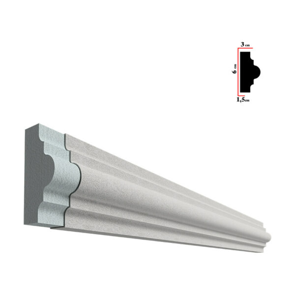 Brâu decorativ exterior BEB-006, 200x6x3 cm