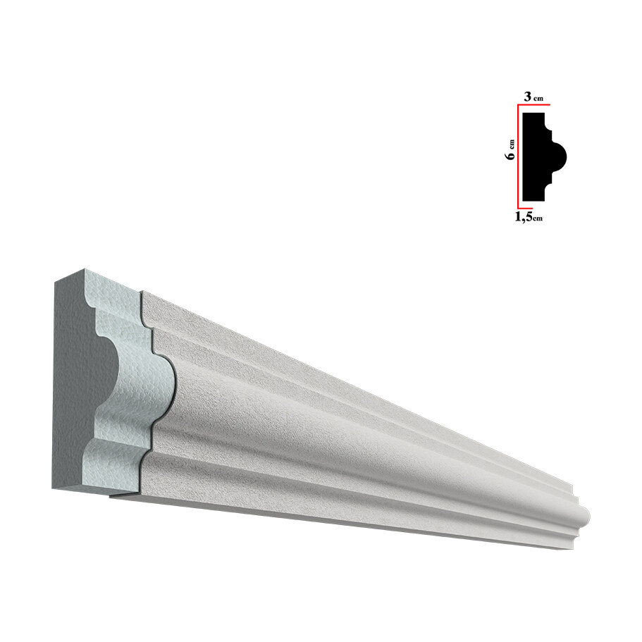 Brâu decorativ exterior BEB-006, 200x6x3 cm Brâu decorativ exterior BEB-006, 200x6x3 cm