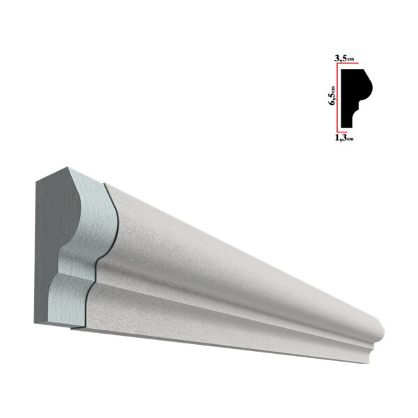 Brâu decorativ exterior BEB-007, 200x6,5x3,5 cm