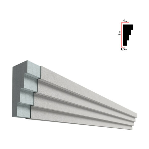 Brâu decorativ exterior BEB-010, 200x8x4 cm