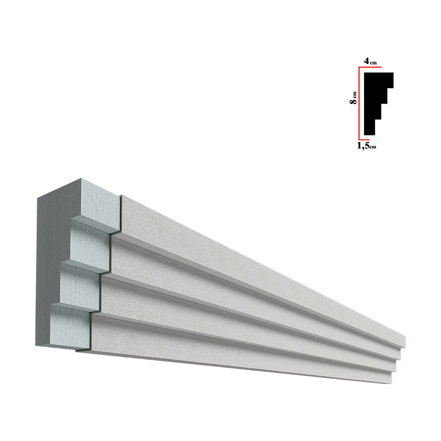 Brâu decorativ exterior BEB-010, 200x8x4 cm Brâu decorativ exterior BEB-010, 200x8x4 cm