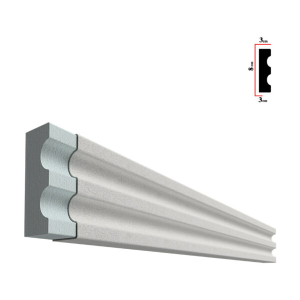 Brâu decorativ exterior BEB-012, 200x8x3 cm
