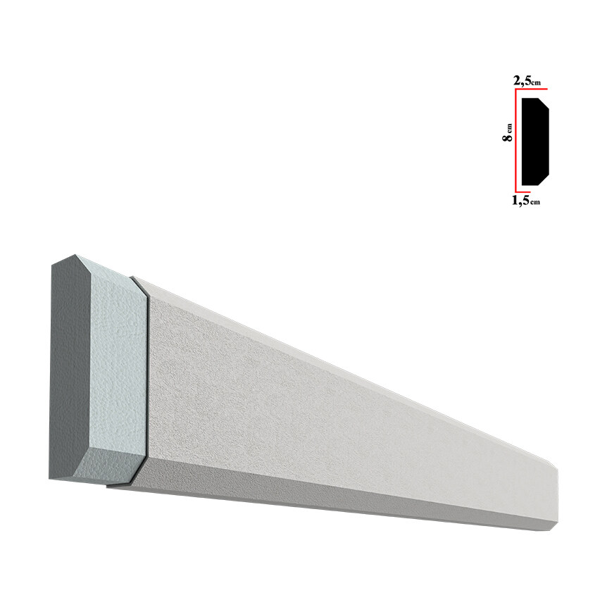 Brâu decorativ exterior BEB-013, 200x8x2,5 cm Brâu decorativ exterior BEB-013, 200x8x2,5 cm