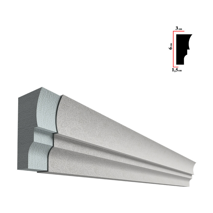 Brâu decorativ exterior BEB-014, 200x6x3 cm Brâu decorativ exterior BEB-014, 200x6x3 cm