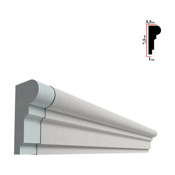 Brâu decorativ exterior BEB-015, 200x7,5x3,5 cm