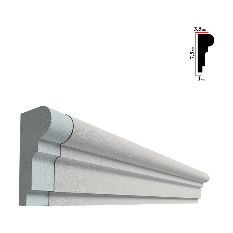 Brâu decorativ exterior BEB-015, 200x7,5x3,5 cm Brâu decorativ exterior BEB-015, 200x7,5x3,5 cm