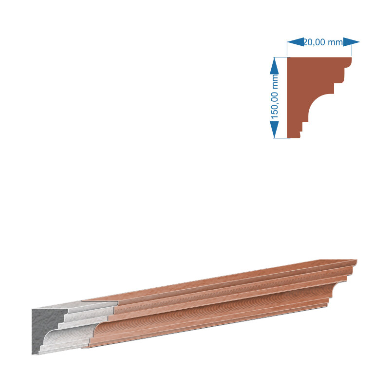 Brâu decorativ exterior BIC-002, 200x15x12 cm Brâu decorativ exterior BIC-002, 200x15x12 cm