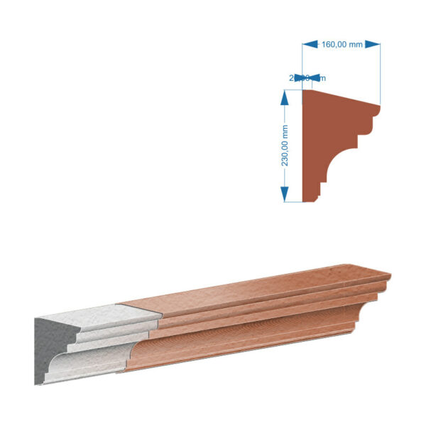 Brâu decorativ exterior BIC-005, 200x23x16 cm
