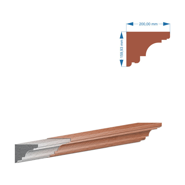 Brâu decorativ exterior BIC-006, 200x16x20 cm Brâu decorativ exterior BIC-006, 200x16x20 cm